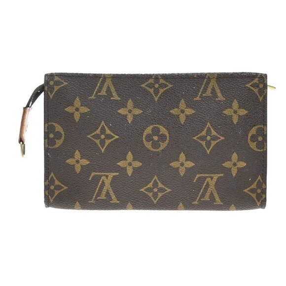 LOUIS VUITTON Logo BUCKET PM Pouch Bag Monogram Leather Brown France 05EF546 - Picture 3 of 13